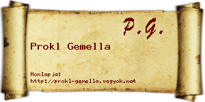 Prokl Gemella névjegykártya